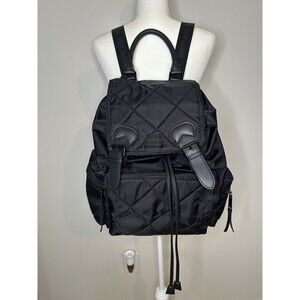 Steve Madden Backpack Quilted Black With Detachable Pouch #1229